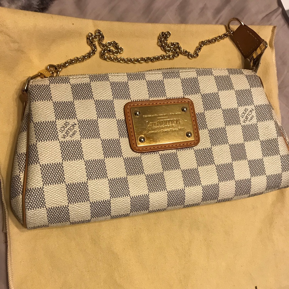 Authentic Louis Vuitton Eva clutch Damier Azur
